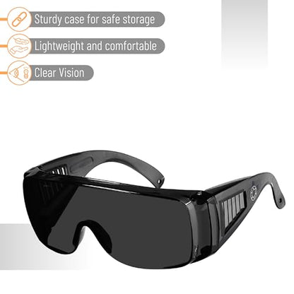 UNCO- Safety Goggles Over Glasses, Protective Goggles, Anti Fog, Work, Safety Glasses Over - color: Tinted Lens, size: 1 Pack