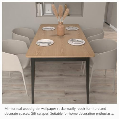 Wood Grain Contact Paper Peel and Stick Wallpaper Self Adhesive Wall Paper for Furniture Countertop Drawer Shelf Liner Cabinet Waterproof Easy to Clean 17.7" X 78.7" - color: Teak, size: 17.7"W x 78.7"L