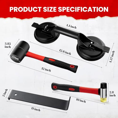 Mister Rui Floor Gap Fixer Kit for Vinyl Floors, Suction Cup & 2 Mallets