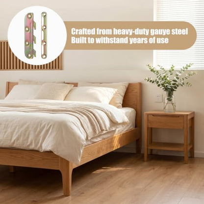 12 Sets 5 Inch Bed Frame Rail Brackets, Bed Rail Brackets