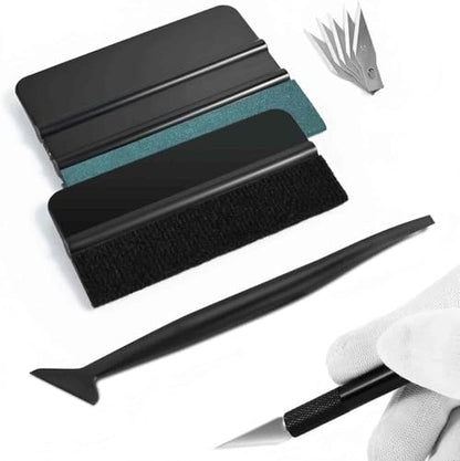 Window Tint Kit, Auto Vinyl Wrap Tools– Craft Knife with 5 Replacement Blades, Window Tinting Squeegee, Ideal for Car Window Tint, Decorative Film and Wallpaper Application