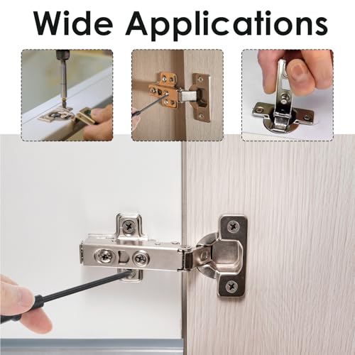 50 Pcs Plastic Dowel Inserts and Mounting Screws for Hinges Plastic Dowels Pre-Inserted Nuts Furniture Fittings for Cabinet Door Connections