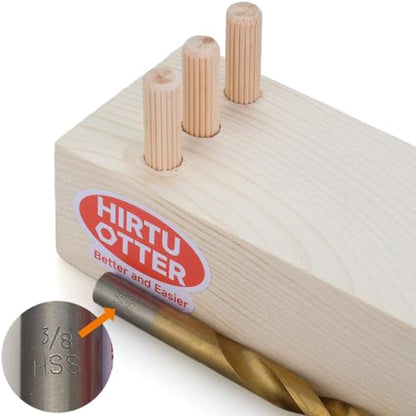 100 pcs 3/8" x 1-1/2" Wooden Dowel Pins, Hardwood, Kiln-Dried Fluted & Beveled Design for Easy Insertion for Woodworking, Furniture, Crafts & DIY Projects (9.5mm x 38mm) - size: 3/8" x 1 1/2"