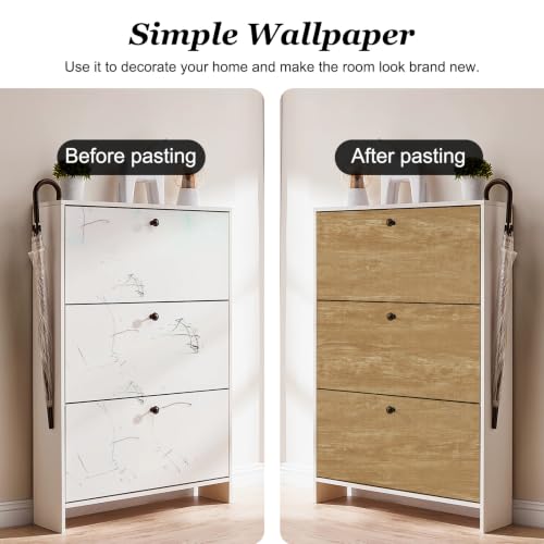 Peel and Stick Wallpaper Brown Wood Grain Contact Paper 23.6" x 118.1" - color: Brown, size: 23.6" x 118.1"