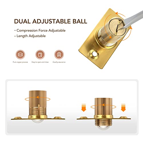 Ravinte Gold Door Ball Catch, Closet Door Latch Adjustable, 2 Pack - color: Gold