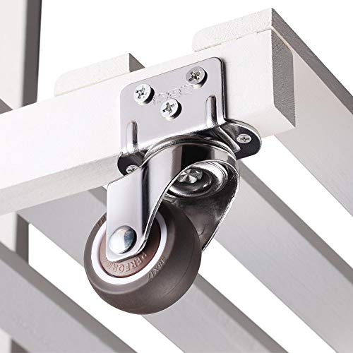 Norgail 4 Pack 1Inch L-Shaped Plate Swivel Caster, Ball Bearing L-Shaped Side Mount Plate Thermoplastic Rubber Wheel Metal Housing, Total Load Capacity 80Lbs/36Kg,Rotate 360 Degrees