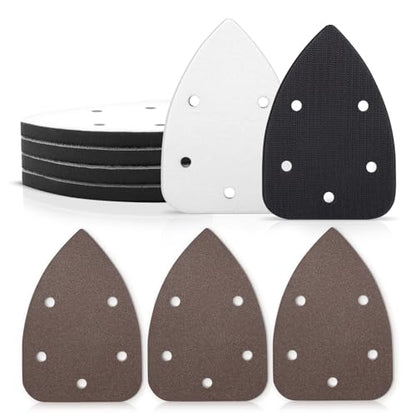 6 Pack 5 Hole Mouse Detail Interface Pads, Hook & Loop Triangle Sanding Pad - size: Mouse 5 Hole - 6 Pack