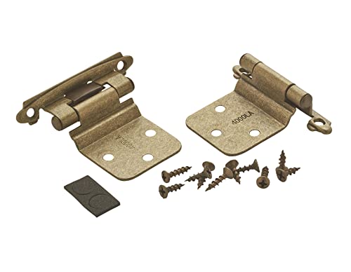 Amerock 1 Pair Variable Overlay Burnished Brass Face Mount Cabinet Hinge - color: Burnished Brass, size: Reverse Bevel