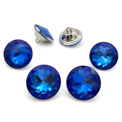 25PCS 25mm Crystal Glass Buttons Sewing Rhinestone Buttons (Blue ZJ) - color: Blue Button(ZJ)