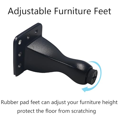4Pcs 3.15 Inch Aluminum Alloy Furniture Legs, Black Artistic Metal Legs, Antique Couch Feet Decorative Furniture Legs Feet for Couch, Cabinet, Dresser, Table, Bookcase, Wardrobe