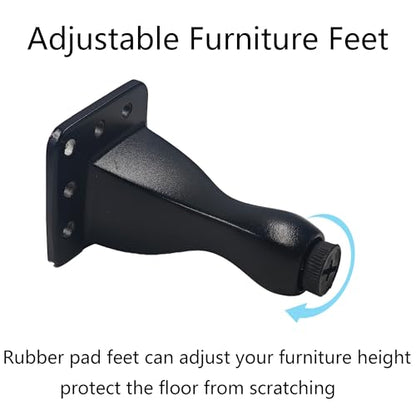 4Pcs 3.15 Inch Aluminum Alloy Furniture Legs, Black Artistic Metal Legs, Antique Couch Feet Decorative Furniture Legs Feet for Couch, Cabinet, Dresser, Table, Bookcase, Wardrobe