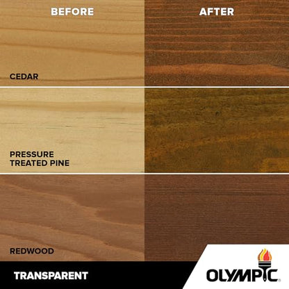 Olympic Maximum 1 gal Canyon Brown Transparent Wood Stain & Sealer in One - color: Canyon Brown, size: 1 Gallon, style: Transparent