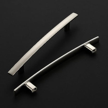30 Pack Brushed Nickel Cabinet Handles, 5" Hole Center Curved Pulls - color: Brushed Nickel, size: 5" Hole Center