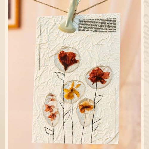 66 Pcs 3D Epoxy Dried Flower Stickers for Scrapbooking - color: The Echoes of Nature