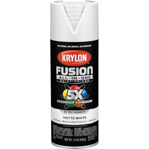 Krylon Fusion All-In-One Matte Spray Paint & Primer, White - 1 Each - color: White, size: 1 Count (Pack of 1), style: Matte