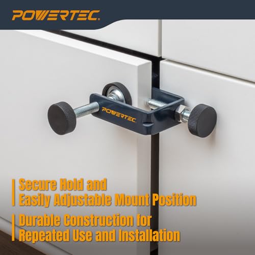 POWERTEC Drawer Front Installation Clamps, Adjustable Cabinet Face Clamp Set, Quick Mounting & Alignment Tool for Woodworking, 2 Pack - 71181 - style: Cabinet Installation Clamps