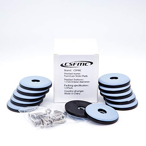 Furniture Slider Pads,Table/Chair/Cabinet/Sofa Glide,Protect the Floor by Sliding Like Magic,Heavy Duty Sliding Block for Furniture,12 Pack(1.5 inch(38mm) Base) - size: 1.5 inch Base