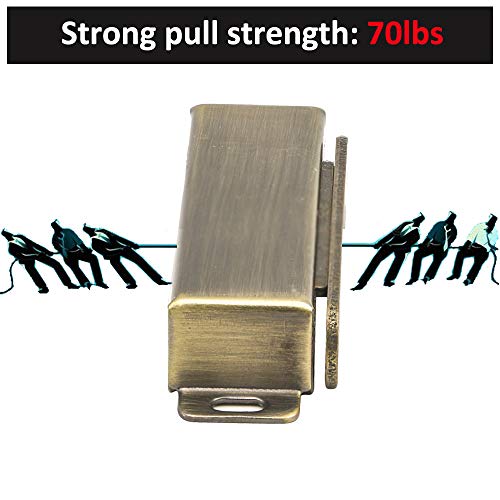 4 Pack Magnetic Cabinet Door Catch- Stainless Steel Closet Catches with Strong Magnetic- Furniture Latch 70 lbs (Bronze) - color: Bronze, size: 4