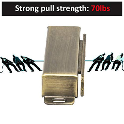4 Pack Magnetic Cabinet Door Catch- Stainless Steel Closet Catches with Strong Magnetic- Furniture Latch 70 lbs (Bronze) - color: Bronze, size: 4