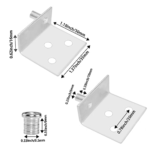 Aifeier ET 2 Sets Pivot Hinges Stainless Steel Silver Heavy Duty Concealed - color: Stainless steel silver