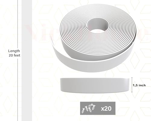 1.5" Vinyl Straps for Patio Chairs Repair Kit Lounge Patio Chair Repair Strapping Outdoor Patio Furniture Repair 20' Matte Finish (White) + 20 Rivets! - color: White