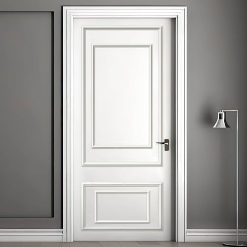 Colingmill 1 Set Peel and Stick Door Moulding Trim Kit Double Premade Wall Moulding Panels Flexible Self Adhesive 3D Wainscoting Panels for Window Frame Decor(Top 31"x54"and Bottom 31"x18'') - style: Top 31"x54"and Bottom 31"x18''