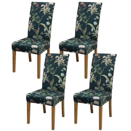 Dining Chair Covers, Stretch Seat Covers, Washable Furniture Protector - color: Earth & Wood, size: ‌Milk Silk