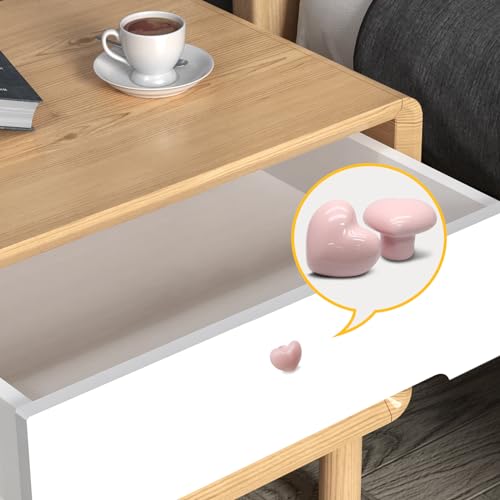 12 Pcs Ceramic Cabinet Knobs, Heart Shaped, Powder Pink - color: Powder Pink, size: 12 Pack