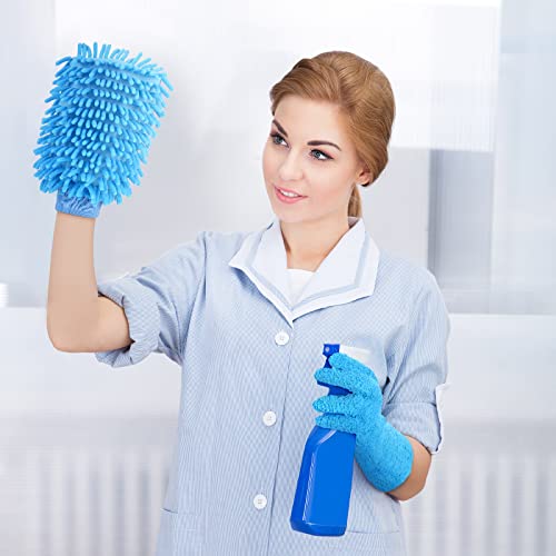 Potchen 6 Pcs Microfiber Dusting Mitt Glove for Plant - color: Blue, Green