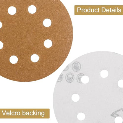 5-Inch Orbital Sander Discs, 8-Hole Pattern, 50-Pack, Hook and Loop Sandpaper for DA Sanders, Paint and Wood Finishing (600 Grit-100 PCS) - style: 600 Grit-100 PCS