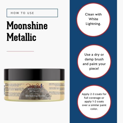 Dixie Belle Paint Company Moonshine Metallics - Wedding Belle (4oz) - color: Wedding Belle, style: 4 Fl Oz (Pack of 1)
