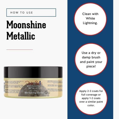 Dixie Belle Paint Company Moonshine Metallics - Wedding Belle (4oz) - color: Wedding Belle, style: 4 Fl Oz (Pack of 1)