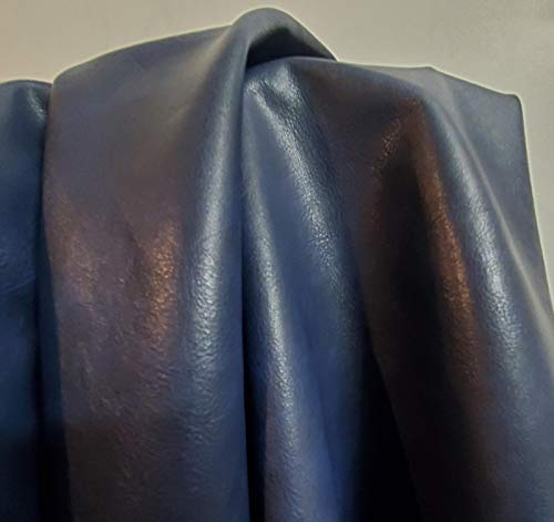 Vegan Faux Leather Synthetic Pleather 0.9 mm Navy Madison 1/2 Yard 18-20 inch Wide x 54 inch Length Soft Smooth Upholstery Half Yard (18" x 54") (Navy) - color: Navy
