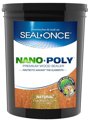 Seal-Once Nano+Poly Wood Sealer and Waterproofer, Natural, 5 Gallon - color: Natural, size: 5 Gallon