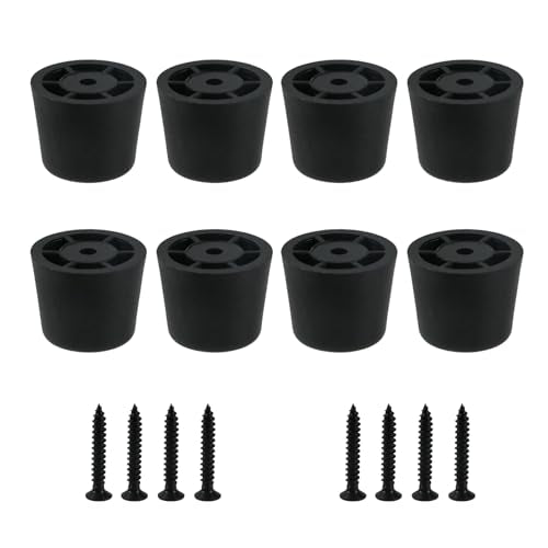 MY MIRONEY 8PCS Plastic Furniture Legs Hardware Screw-in Sofa Legs Couch Legs Replacement Black Round Chair Legs Riser Furniture Feet Protectors with Screws, 0.94" D x 0.79" H - size: 0.94" x 0.79"