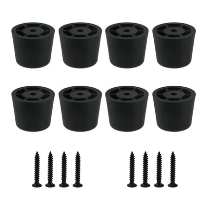 MY MIRONEY 8PCS Plastic Furniture Legs Hardware Screw-in Sofa Legs Couch Legs Replacement Black Round Chair Legs Riser Furniture Feet Protectors with Screws, 0.94" D x 0.79" H - size: 0.94" x 0.79"