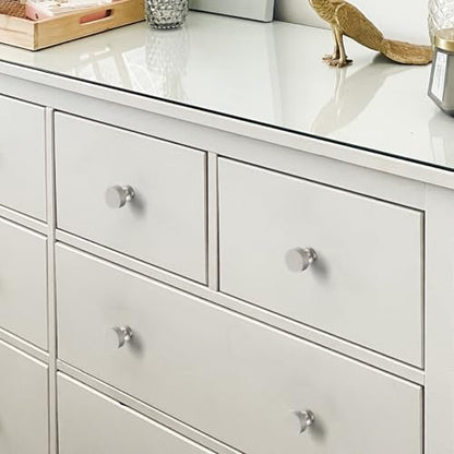 Brushed Satin Nickel Knurled Cabinet Knobs Round Drawer Pulls 10 Pack - color: Brushed Satin Nickel, size: Flat Round Knobs