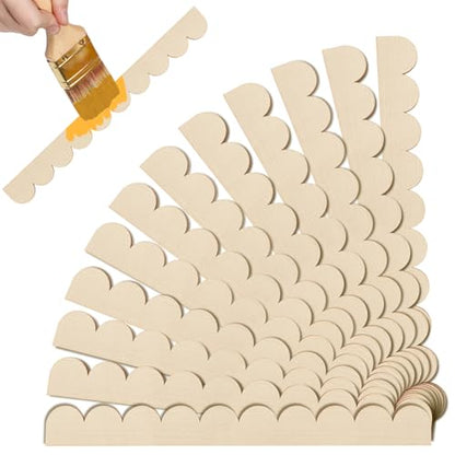 Scalloped Wood Trim Decorative Scallop Trim, 12 Pack - size: 15.74 X 1.57 Inch