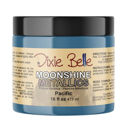 Dixie Belle Paint Company Moonshine Metallics - Pacific (16oz) - color: Pacific, style: 16 Fl Oz (Pack of 1)