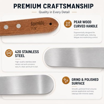 9-Piece Caulking Spatula Set with Pear Wood Handle, Caulk Finishing Tool - size: 9PCS