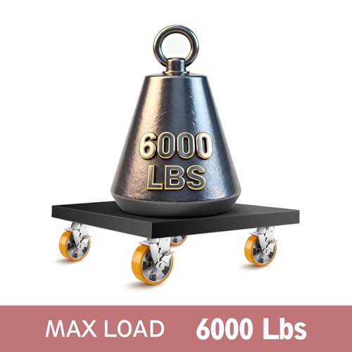 6 Inch Heavy Duty Casters Set of 4, Industrial Locking Casters 6000lbs Load Capacity, Plate Swivel Castor Wheels for Heavy Duty Carts, Workbench, Equipment, Platform Truck (Orange) - style: 6″ With brake