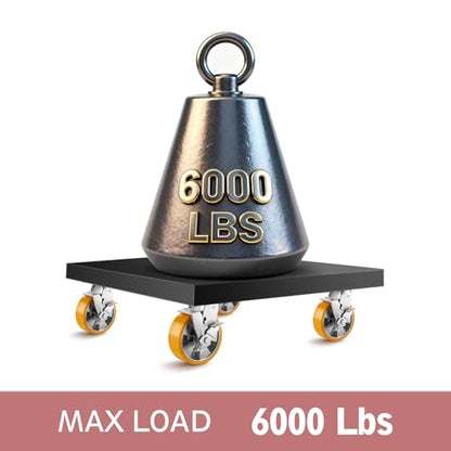 6 Inch Heavy Duty Casters Set of 4, Industrial Locking Casters 6000lbs Load Capacity, Plate Swivel Castor Wheels for Heavy Duty Carts, Workbench, Equipment, Platform Truck (Orange) - style: 6″ With brake