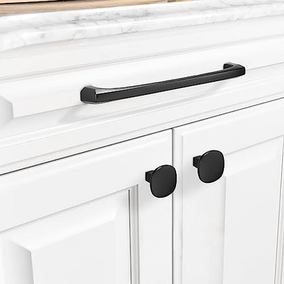 COTYKILEY 10 Pack 7Inch(177mm) Matte Black Kitchen Cabinet Handles Cabinet Pulls Cabinet Door Handles Kitchen Cabinet Hardware Cupboard Drawer Pulls - color: Matte Black, size: 7" Hole Center（177MM）