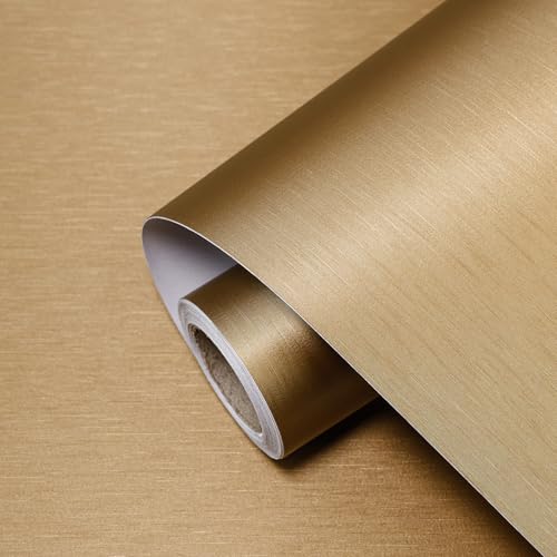 Dark Gold Stainless Steel Contact Paper for Countertops Cabinets - color: Dark Gold, size: 15.7" x 118"