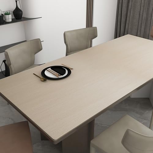 Extra Wide 48"x354" Thicken Off White Wood Grain Peel and Stick Wallpaper - color: Beige, size: 48" x 354.3"