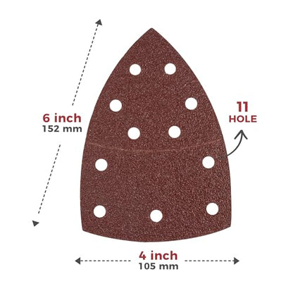 S SATC 50 PCS Mouse Sander Sandpaper 11 Holes 60 Grit Detail Sander Sandpaper Palm Sander Paper Hook and Loop Sander Pads Triangular Sanding Sheets - style: 50PCS 11 Hole 60 Grit