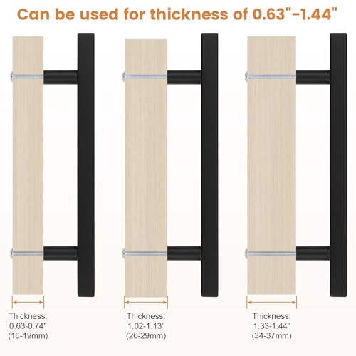 Probrico Matte Black Cabinet Handles & Pulls 5" CC Square 5 Pack - color: Black, size: Hole Center: 128mm(5inch)