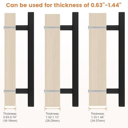Probrico Matte Black Cabinet Handles & Pulls 5" CC Square 5 Pack - color: Black, size: Hole Center: 128mm(5inch)