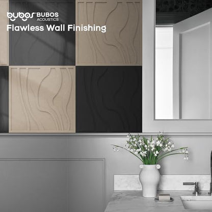BUBOS 6-Pack Art Acoustic Panels, Self-Adhesive Sound Panels, 23.6"x23.6" - color: Camel, size: 6 Pack