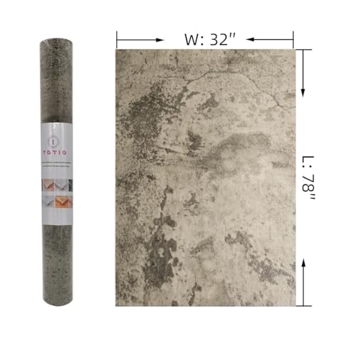 TOTIO Beige Grey Cement Concrete Texture Contact Paper Industrial Style Wallpaper Peel Stick 32×78inch Matte Thicken Self Adhesive Removable Vinyl Wall Paper Roll Wall Covering for Office Rental - color: Earthy Gray, size: 32" x 78"